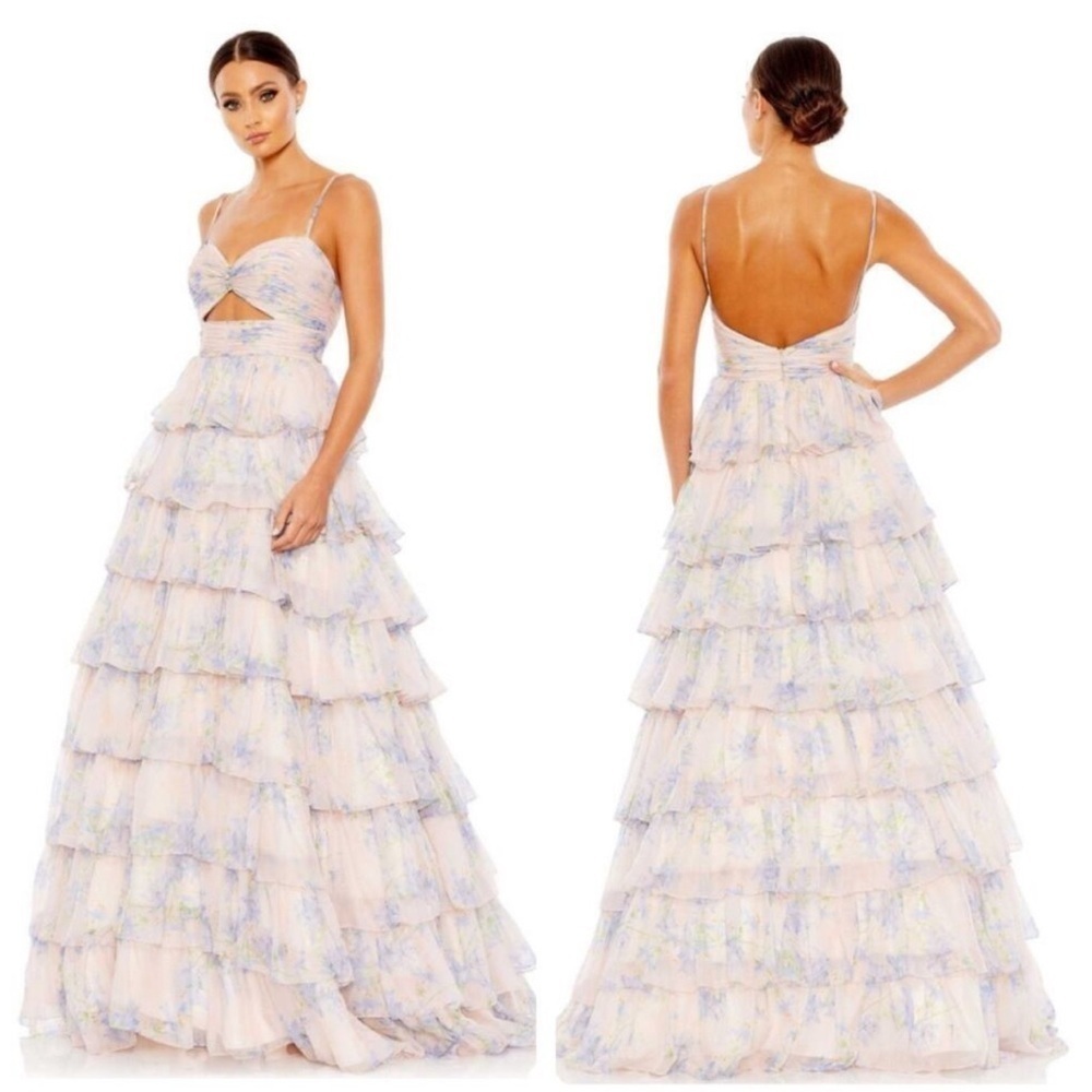 Mac Duggal
Ieena Floral Chiffon Ballgown in Violet multi size 6 NEW $498